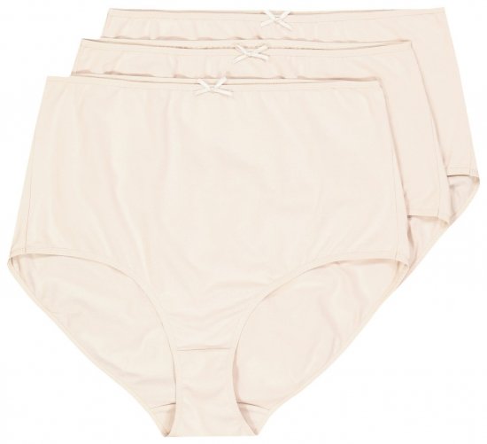 Ulla Popken 842435 Alushousut korkealla vyötäröllä 3 kpl Beige - Alushousut - 
