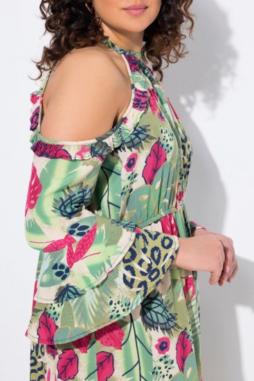 Ulla Popken 842471 A-linjainen mekko 3/4-hihoilla Samppanja - Naisten mekot isot koot - Mekot kaikille koille