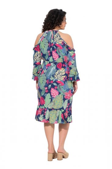 Ulla Popken 842471 Kuviollinen midimekko Tummansininen - Midimekot - Midimekot isoissa ko'oissa