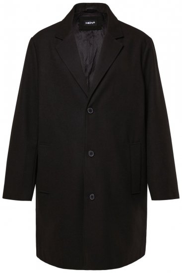 Men+ 482 Vettähylkivä villajäljitelmätakki Musta - Takit - Miesten Takit, isot koot – 2XL – 12XL