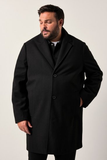 Men+ 482 Vettähylkivä villajäljitelmätakki Musta - Takit - Miesten Takit, isot koot – 2XL – 12XL
