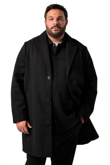 Men+ 482 Vettähylkivä villajäljitelmätakki Musta - Takit - Miesten Takit, isot koot – 2XL – 12XL