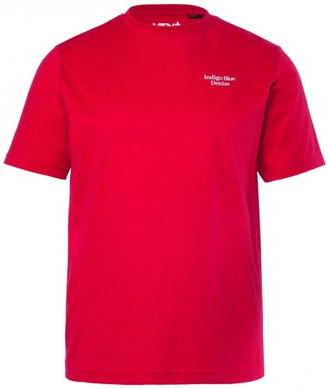 Men+ 500 T-paita Indigo Blue Denim Tummanpunainen - T-paidat - Isot T-paidat 2XL – 14XL