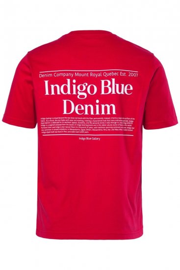 Men+ 500 T-paita Indigo Blue Denim Tummanpunainen - T-paidat - Isot T-paidat 2XL – 14XL