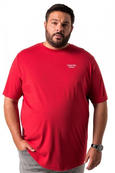 Men+ 500 T-paita Indigo Blue Denim Tummanpunainen - T-paidat - Isot T-paidat 2XL – 14XL