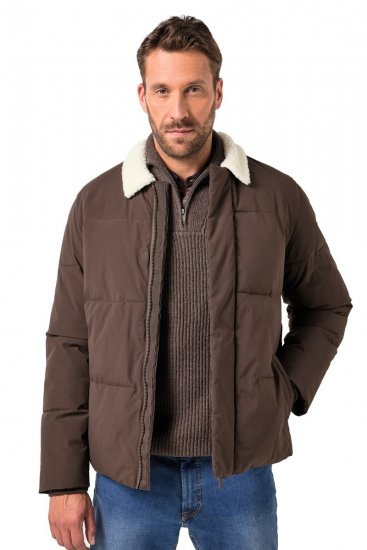 JP1880 842508 Takki teddykauluksella Pähkinänruskea - Takit - Miesten Takit, isot koot – 2XL – 12XL