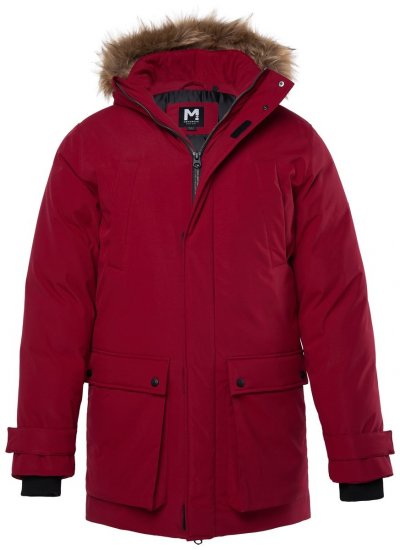 Men+ 619 Ulkoiluparka tekoturkishupulla Viininpunainen - Takit - Miesten Takit, isot koot – 2XL – 12XL