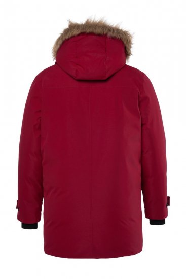 Men+ 619 Ulkoiluparka tekoturkishupulla Viininpunainen - Takit - Miesten Takit, isot koot – 2XL – 12XL
