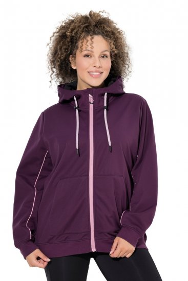 Ulla Popken 843186 Vettähylkivä softshell-takki heijastimilla Viininpunainen - Takit - Naisten takit plus-koossa