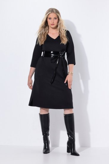 Ulla Popken 843326 Collegemekko 3/4-hihoilla Musta - Collegemekot - 