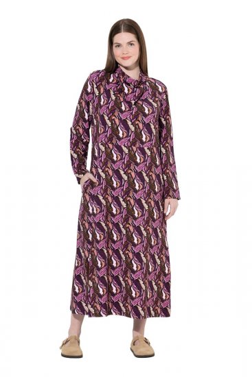 Ulla Popken 843358 Kuviollinen collegemekko Luumu - Collegemekot - 