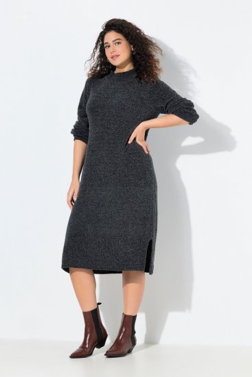 Ulla Popken 843592 Pitkähihainen mekko Antrasiitti - Neulemekot - 