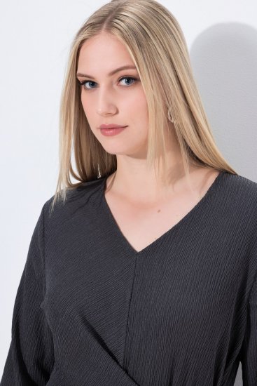 Ulla Popken 843595 Kietaisumekko 3/4-hihoilla Harmaa melange - Midimekot - Midimekot isoissa ko'oissa