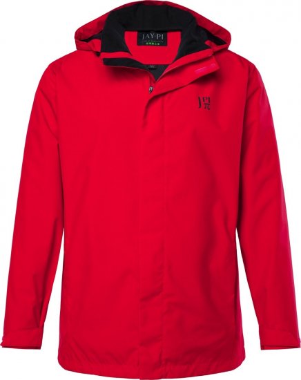 Jay-Pi 844210 Sadetakki taitettavalla hupulla Salsanpunainen - Takit - Miesten Takit, isot koot – 2XL – 12XL