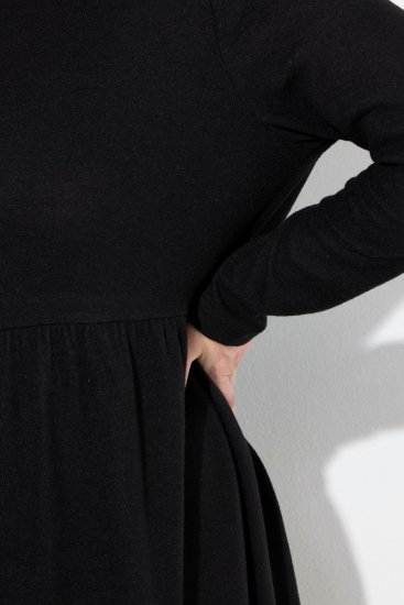 Ulla Popken 844233 Pitkähihainen neulemekko Musta - Neulemekot - 