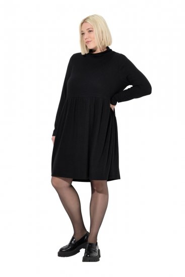 Ulla Popken 844233 Pitkähihainen neulemekko Musta - Neulemekot - 