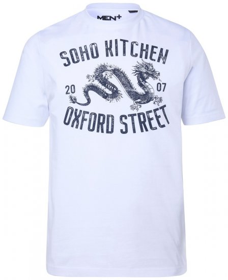 Men+ 298 T-paita Soho Kitchen Valkoinen - T-paidat - Isot T-paidat 2XL – 14XL