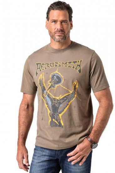 JP1880 844644 Aerosmith T-paita Tumma taupe - Bändi T-paidat - Bänditbaidat isoissa koissa