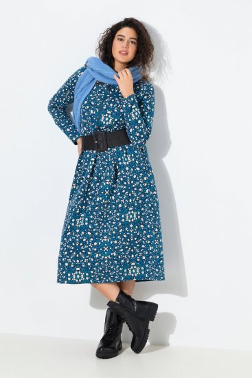 Ulla Popken 844722 Kuviollinen collegemekko Petrooli - Collegemekot - 