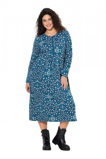 Ulla Popken 844722 Kuviollinen collegemekko Petrooli - Collegemekot - 