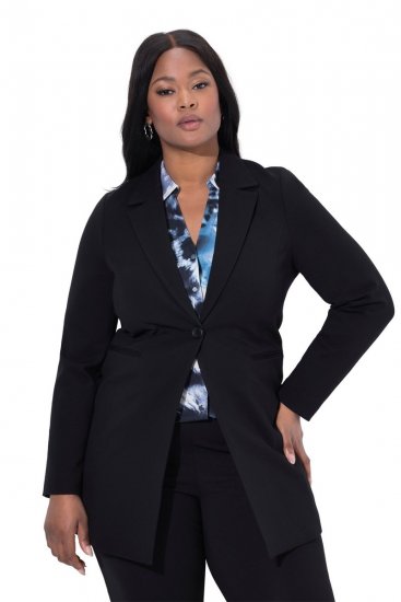 Ulla Popken 844842 Jerseybleiseri Musta - Naisten bleiserit isot koot - Bleiserit naisille plus-koossa