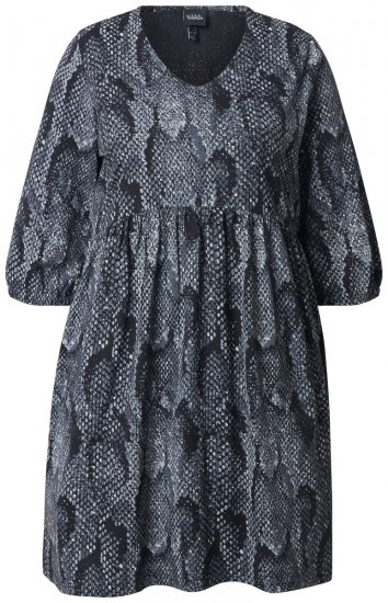 Ulla Popken 844945 Kuviollinen jerseymekko Musta - Trikoomekot - 