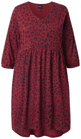 Ulla Popken 844945 A-linjainen jerseymekko V-aukolla Luumu - Trikoomekot - 