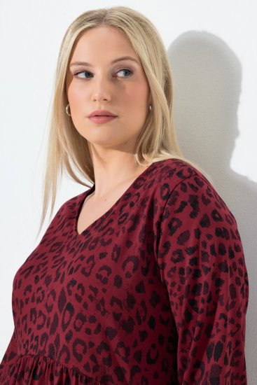 Ulla Popken 844945 A-linjainen jerseymekko V-aukolla Luumu - Trikoomekot - 
