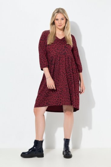 Ulla Popken 844945 A-linjainen jerseymekko V-aukolla Luumu - Trikoomekot - 