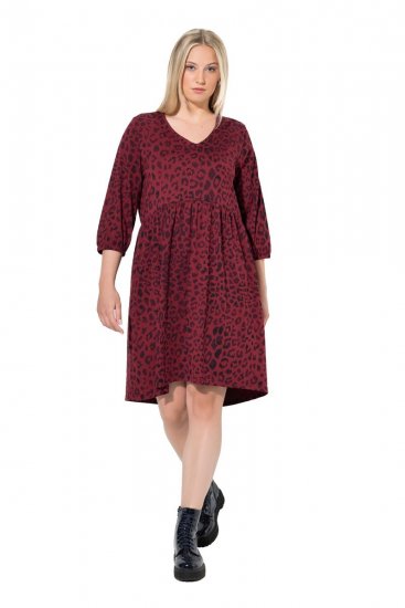 Ulla Popken 844945 A-linjainen jerseymekko V-aukolla Luumu - Trikoomekot - 