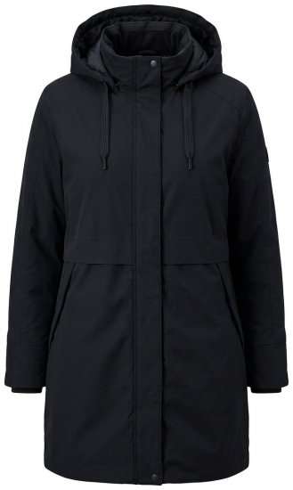 Ulla Popken 845111 Parka Musta - Pitkät takit - Naisten takit isoissa kooissa
