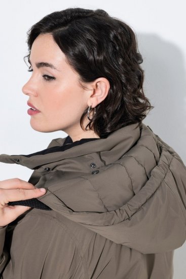Ulla Popken 845111 Parka Tummanvihreä - Pitkät takit - Naisten takit isoissa kooissa