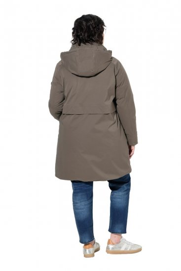 Ulla Popken 845111 Parka Tummanvihreä - Pitkät takit - Naisten takit isoissa kooissa