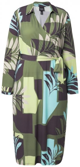Ulla Popken 845122 Kuviollinen midimekko taskuilla Turkoosi - Midimekot - Midimekot isoissa ko'oissa