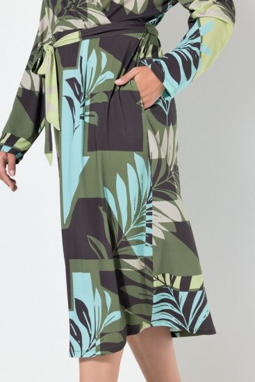 Ulla Popken 845122 Kuviollinen midimekko taskuilla Turkoosi - Midimekot - Midimekot isoissa ko'oissa