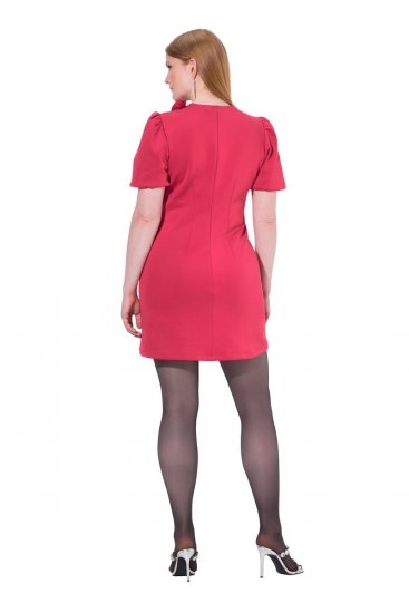 Ulla Popken 845148 Kukkakuvioinen bodycon-mekko Magenta - Naisten mekot isot koot - Mekot kaikille koille