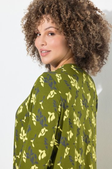 Ulla Popken 845190 Kukkakuvioinen jerseymekko Turkoosi - Trikoomekot - 