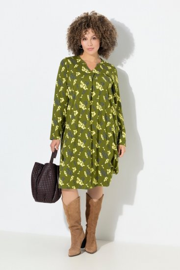 Ulla Popken 845190 Kukkakuvioinen jerseymekko Turkoosi - Trikoomekot - 