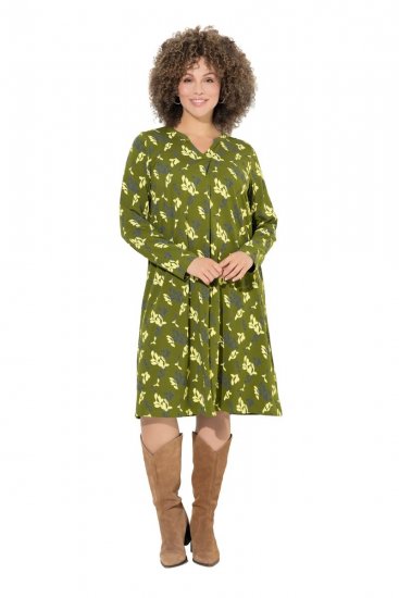 Ulla Popken 845190 Kukkakuvioinen jerseymekko Turkoosi - Trikoomekot - 