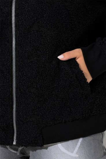Ulla Popken 845262 Teddytakki Musta - Takit - Naisten takit plus-koossa