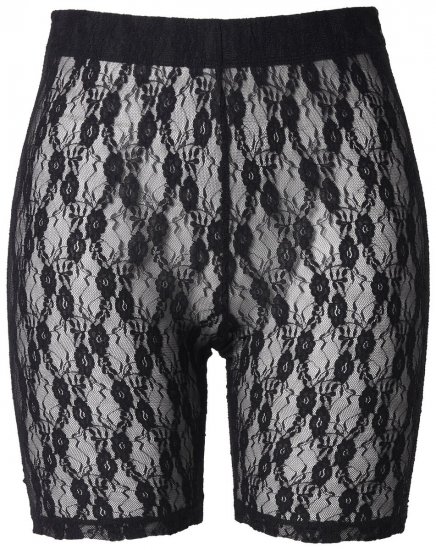 Ulla Popken 845290 Kukkakuvioiset hankautumista estävät shortsit pitsillä Musta - Hankautumista estävät shortsit - 
