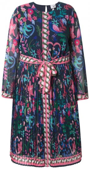 Ulla Popken 845649 Kukkakuvioinen sifonkimekko Tummansininen - Midimekot - Midimekot isoissa ko'oissa