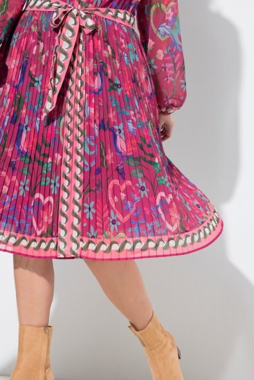 Ulla Popken 845649 Pitkähihainen midimekko Marjanpunainen - Midimekot - Midimekot isoissa ko'oissa