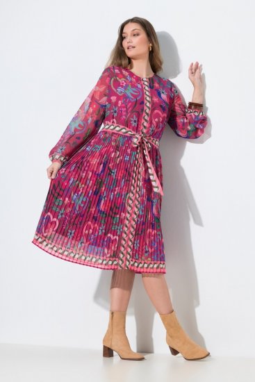Ulla Popken 845649 Pitkähihainen midimekko Marjanpunainen - Midimekot - Midimekot isoissa ko'oissa