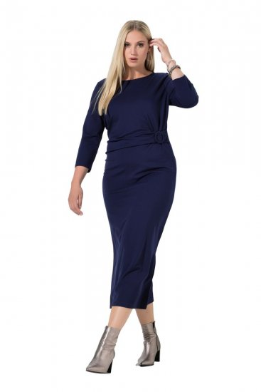 Ulla Popken 845705 Jerseymekko Tummansininen - Midimekot - Midimekot isoissa ko'oissa