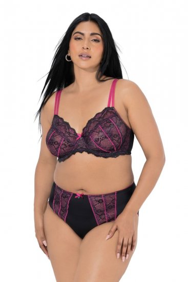 Ulla Popken 845885 Kukkakuvioiset alushousut pitsillä Roosa - Alushousut - 