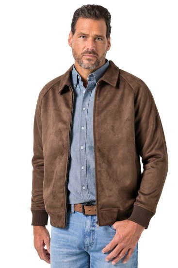 JP1880 846200 Mokkajäljitelmä-bomberitakki Tummanruskea - Takit - Miesten Takit, isot koot – 2XL – 12XL