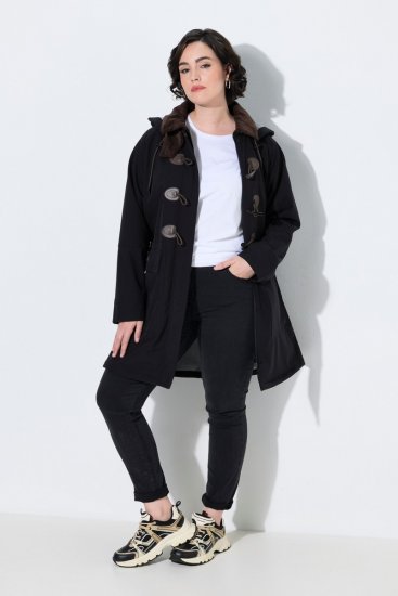 Ulla Popken 846278 Softshell-takki Musta - Pitkät takit - Naisten takit isoissa kooissa