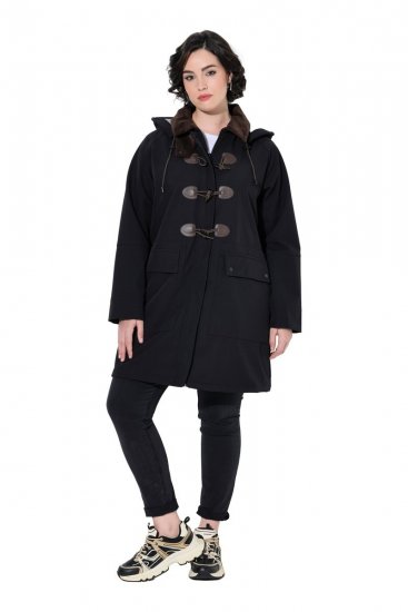 Ulla Popken 846278 Softshell-takki Musta - Pitkät takit - Naisten takit isoissa kooissa