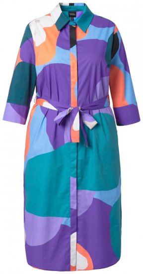 Ulla Popken 846351 Kuviollinen paitamekko Liila - Midimekot - Midimekot isoissa ko'oissa